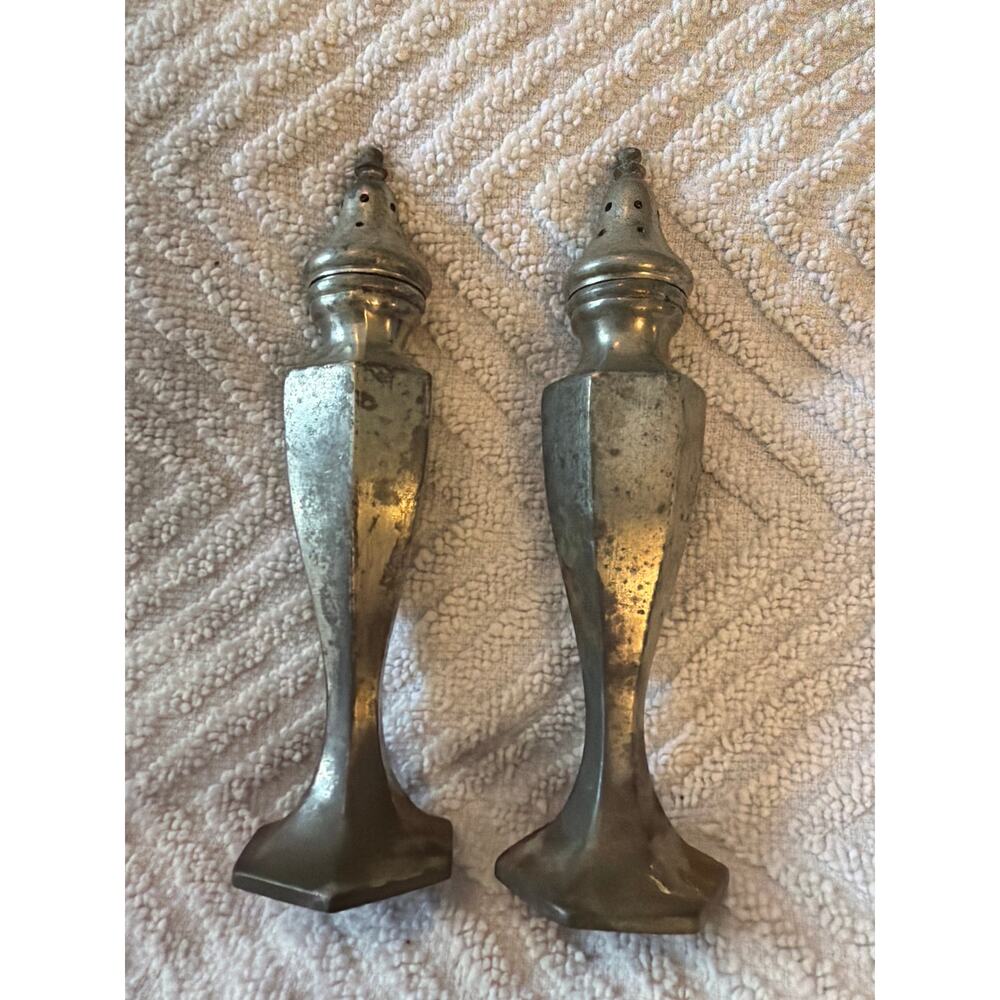 Vintage Silver Plated Salt and Pepper Shakers BM Company Set of 2 5.7"